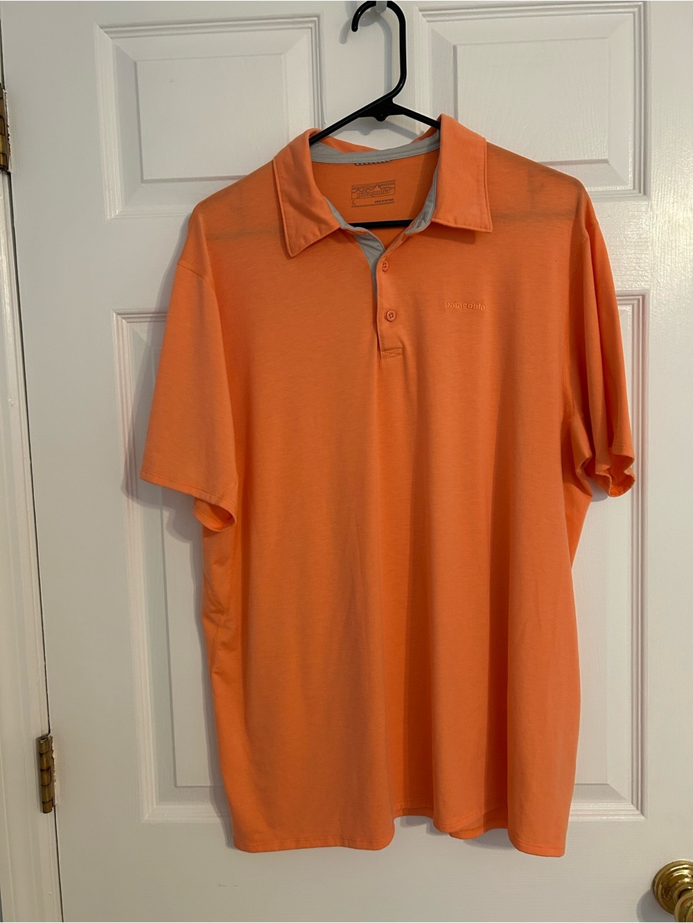 Patagonia Men's Orange Polo Shirt